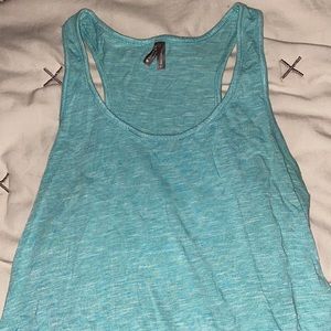 Simple blue tank with lace